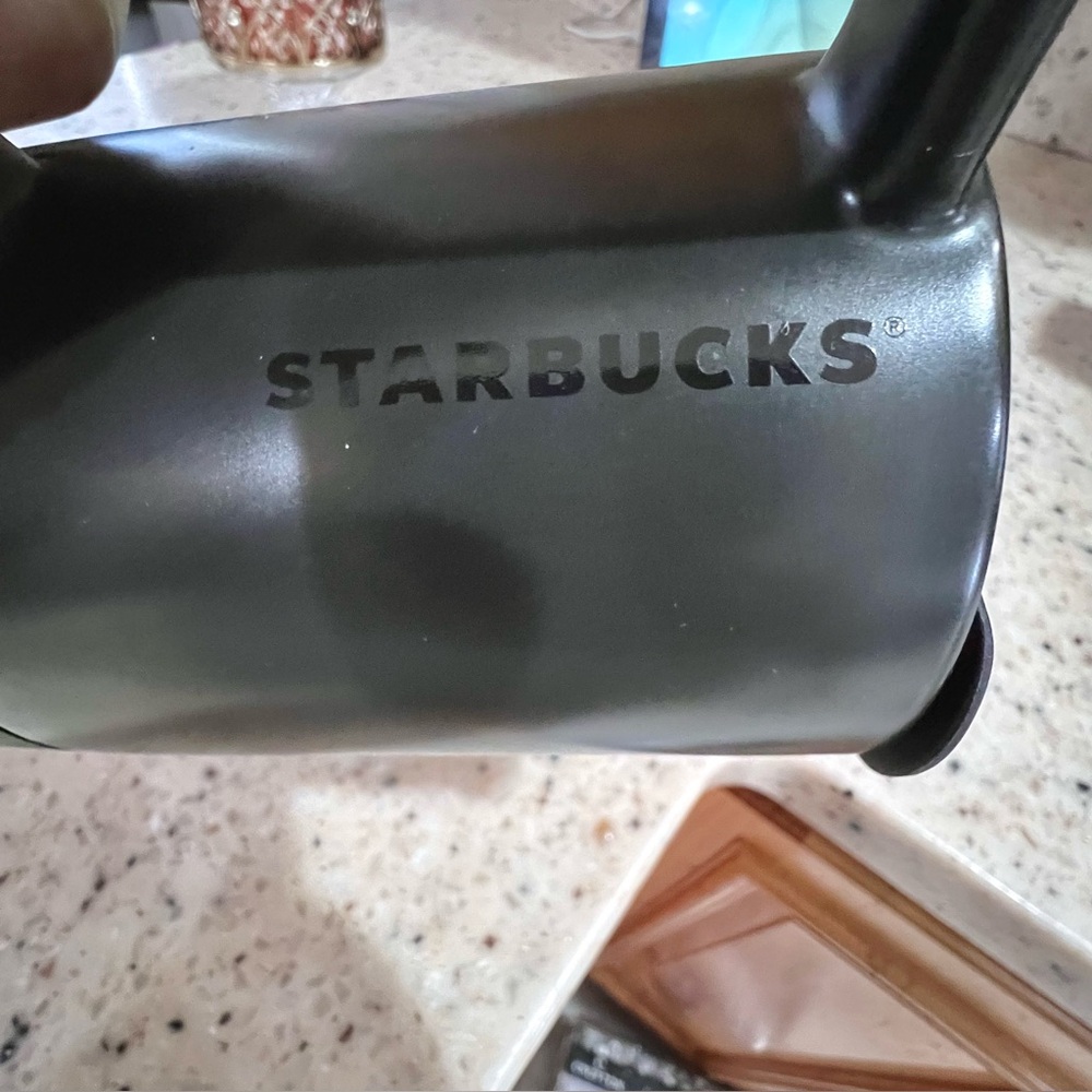 Starbucks Black Ceramic Desktop Mug Silicone Nonslip Bottom with Lid 14 Fl Oz - Picture 4 of 13